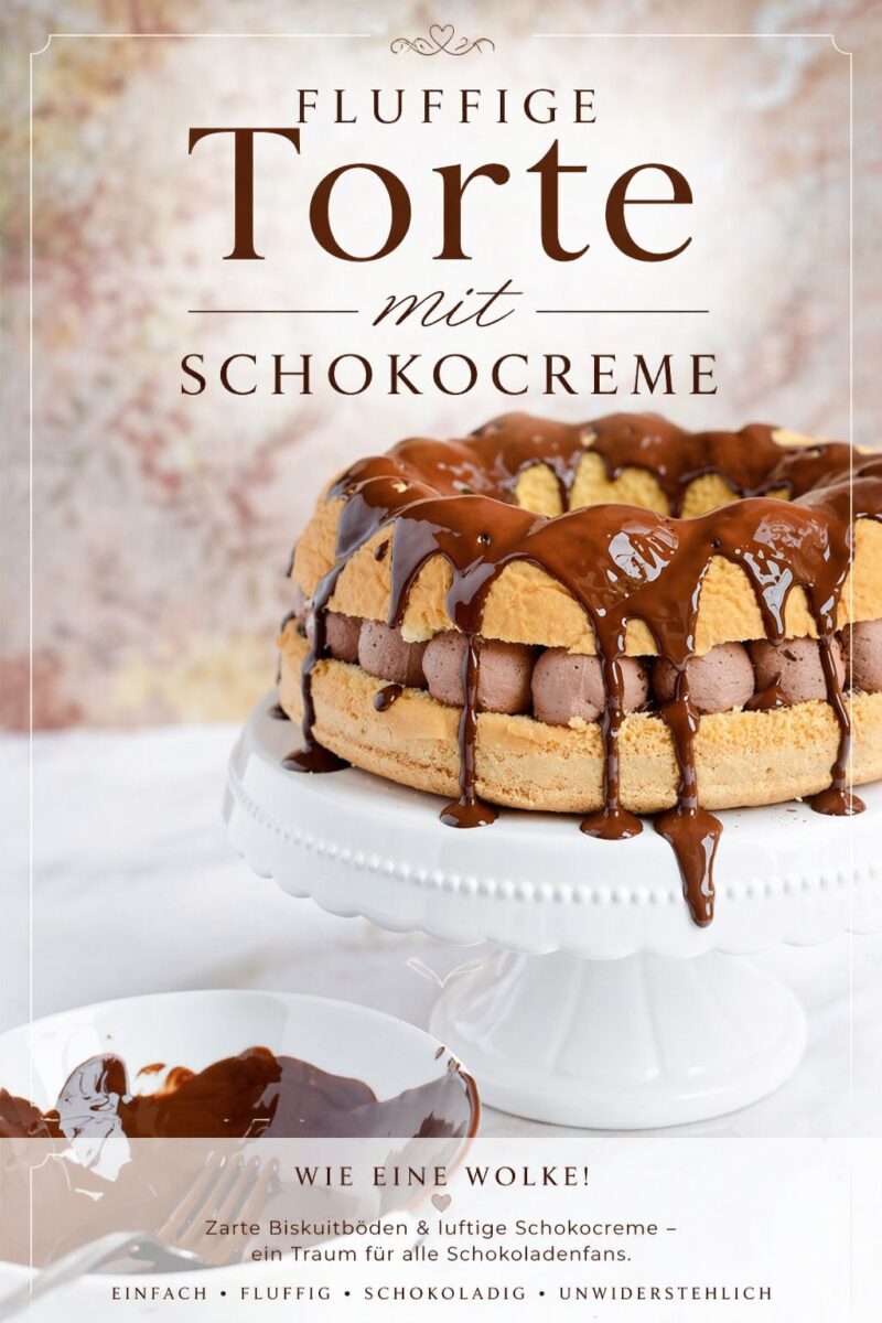 Fluffige torte mit schokocreme