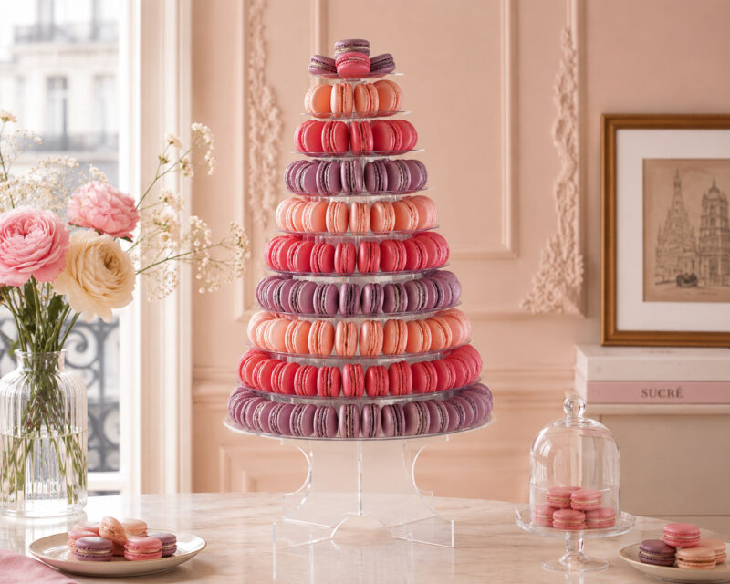 Macarons pyramide durchsichtig hochzeit