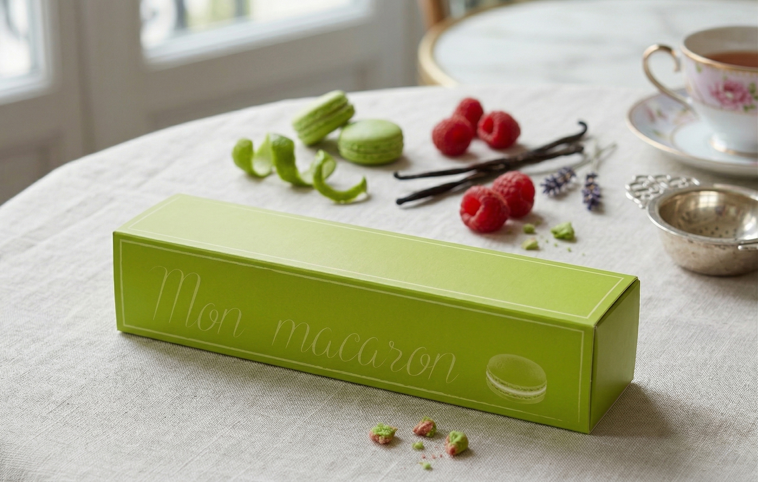 Macarons Schiebeschachtel Macarons Pistazien Gruen Selbtfuellen