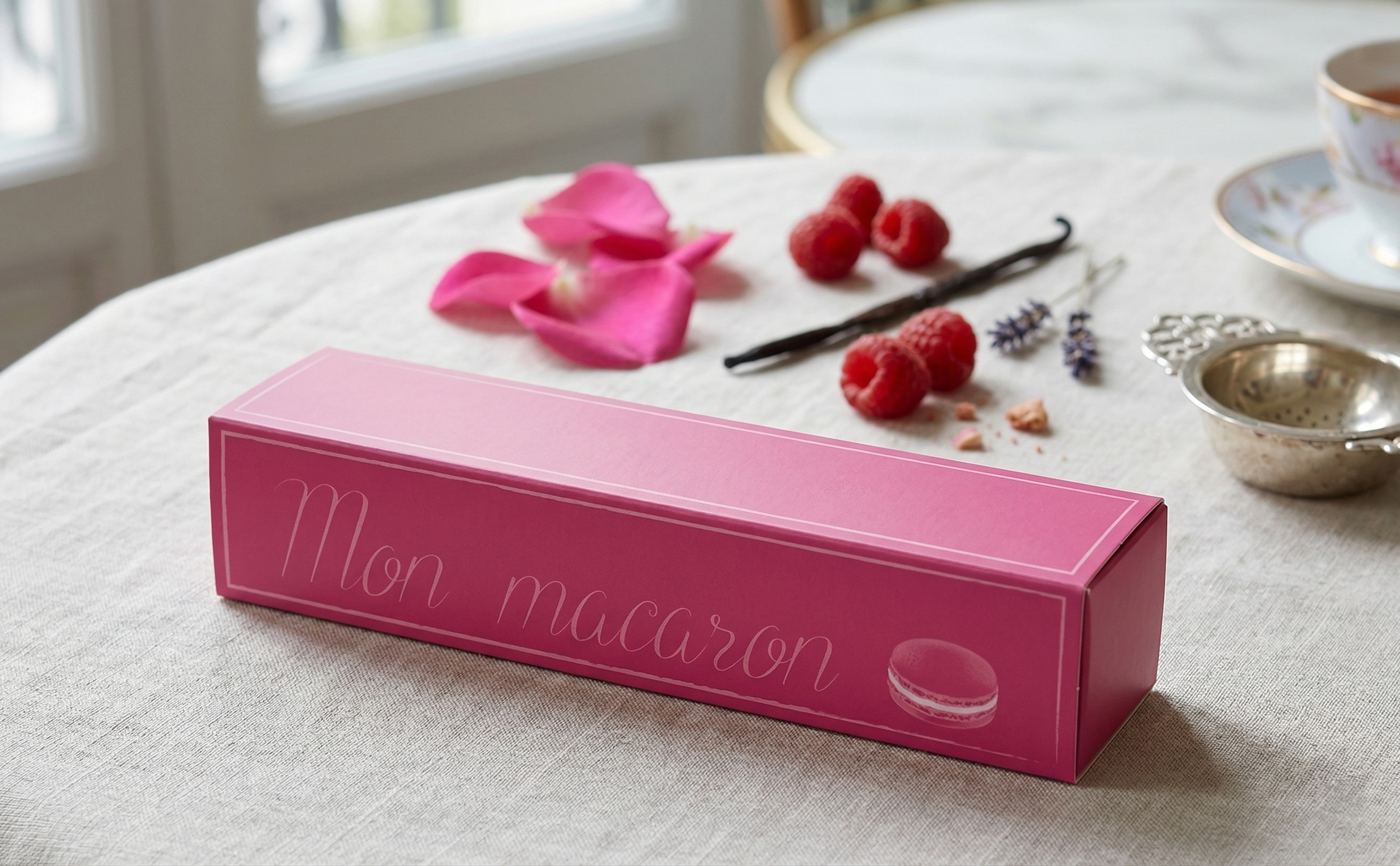 Macarons Schiebeschachtel Macarons Rosa Selbtfuellen