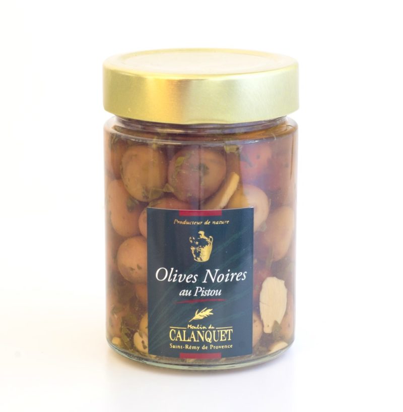 Produktbild 1 Schwarze Grossane Oliven mit Pistou 175g