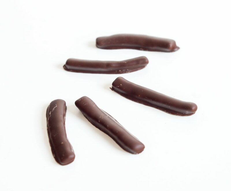 Orangettes - kandierte Orangenschalen mit Zarbitterschokolade von Valrhona 125g 3/3