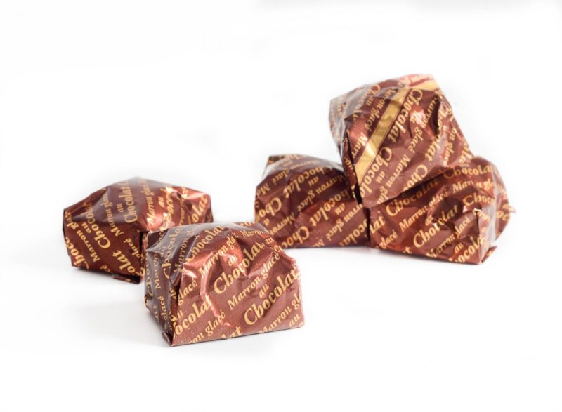 5 glasierte Maronen mit Zartbitter Schokolade (Marrons glacés au chocolat noir ) - 100g 4/5