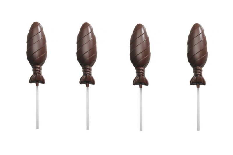 Produktbild 1 PVC-Gießform für 4 ovale Lollipops - Sucettes von Valrhona Signature