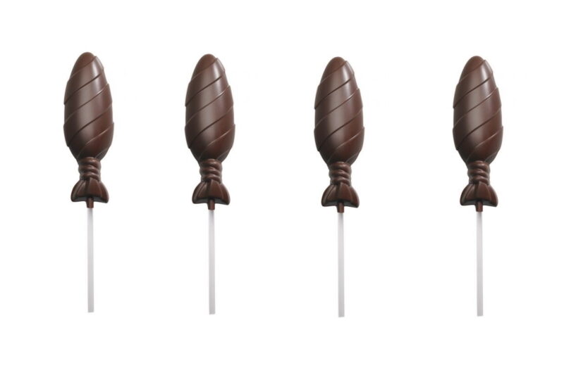 PVC-Gießform für 4 ovale Lollipops - Sucettes von Valrhona Signature
