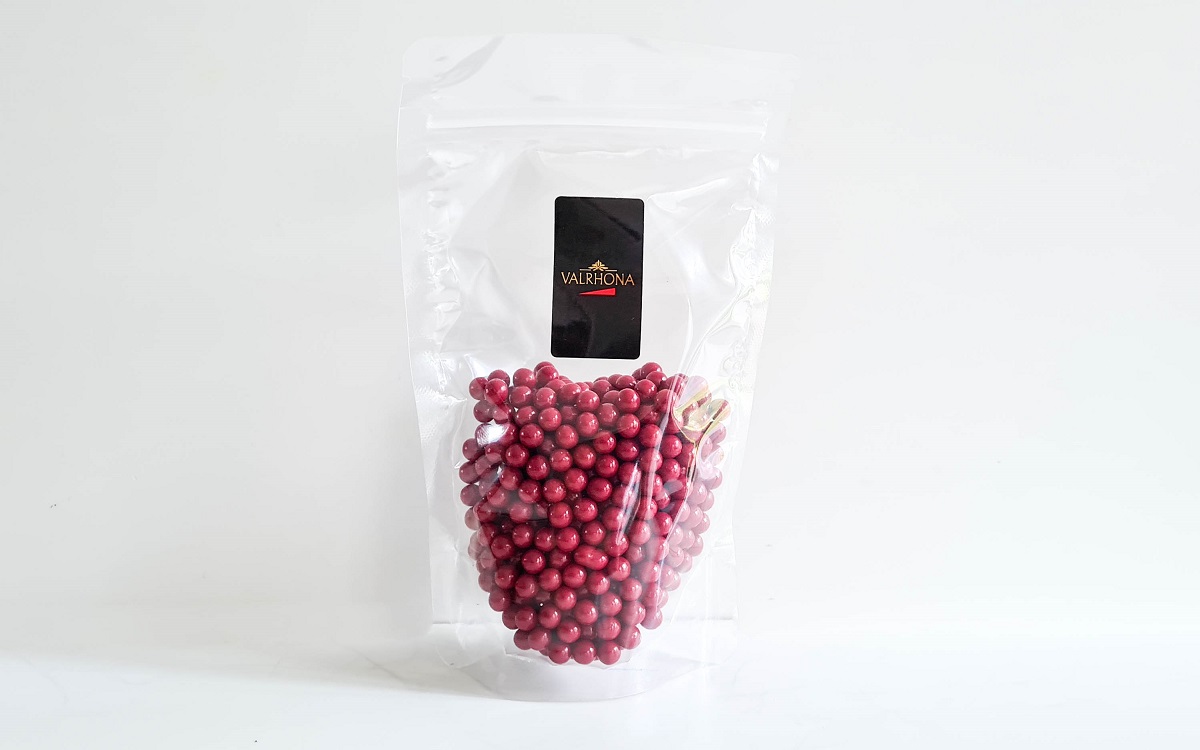 Knisprige Perlen Himbeeren Valrhona Aurelie