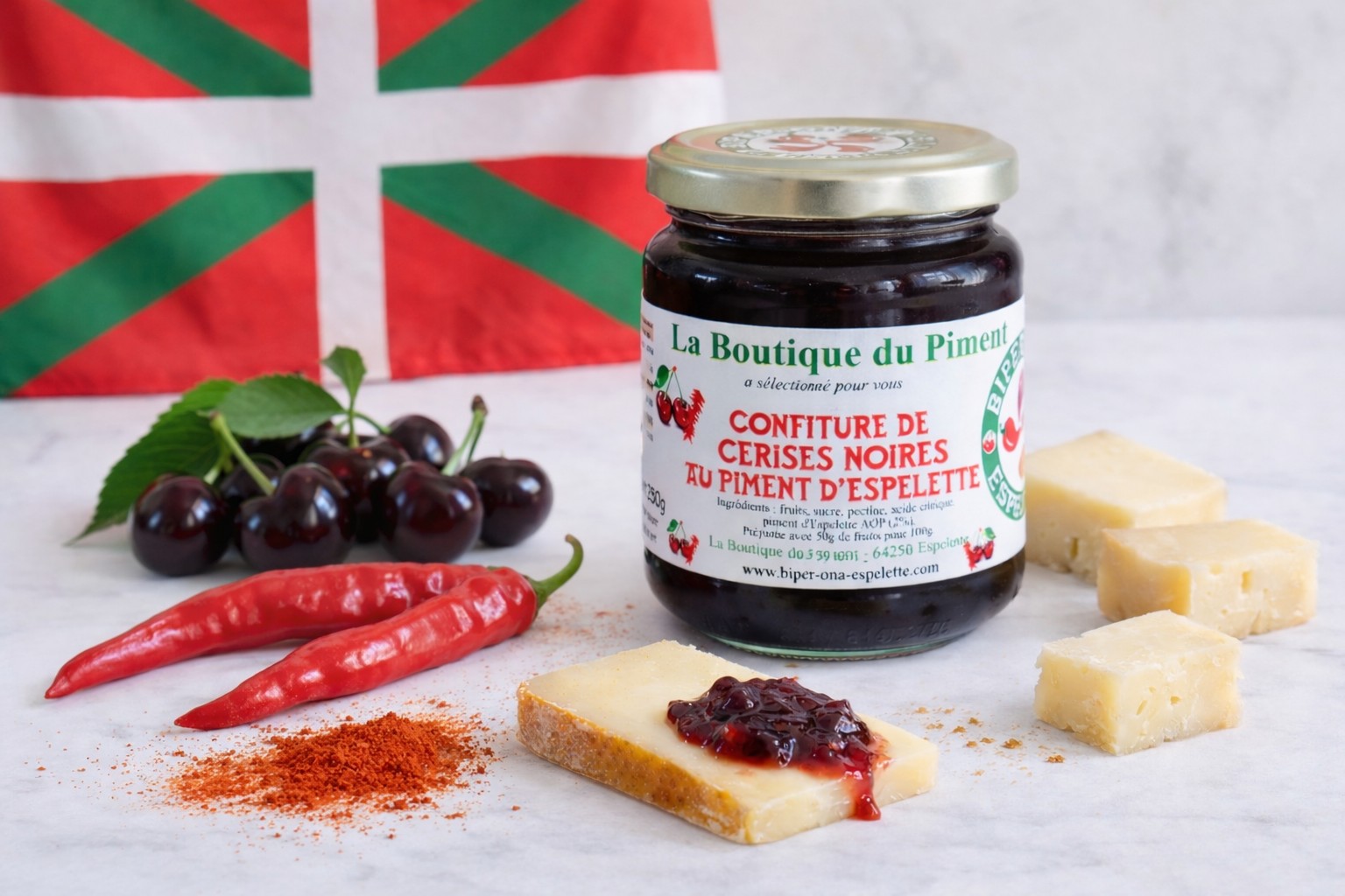 Schwarzkirsche Konfitüre mit Piment d Espelette