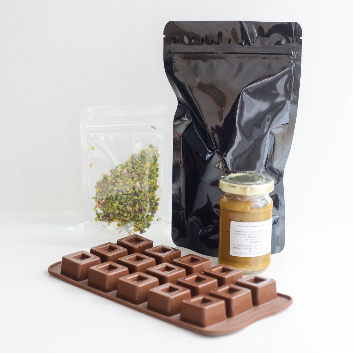 Schoko-Pralinen Set Cubo - Pistazien