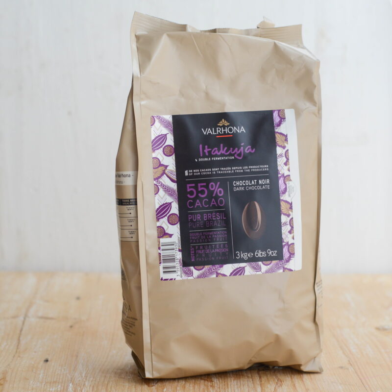 Valrhona Itakuja 55% Zartbitter Schokolade mit Passionfrucht Pure Origin Brazilien