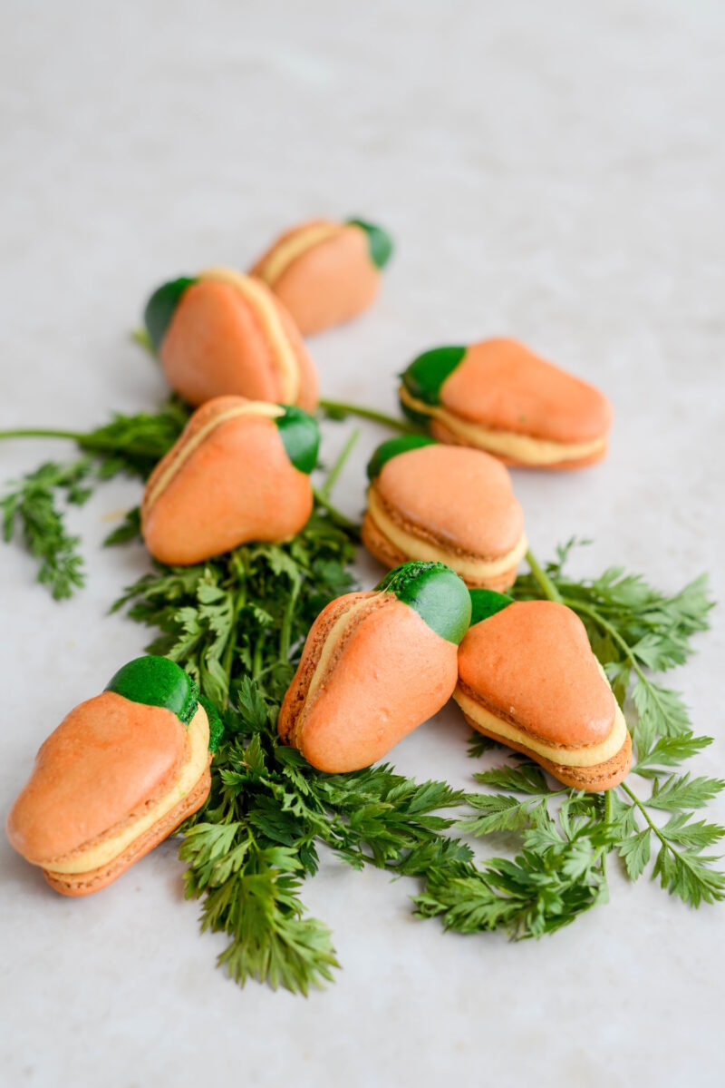 Orangen Farben Macarons 800x1199