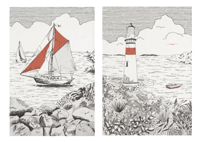Geschirrtücher Set 2-teilig Leuchtturm