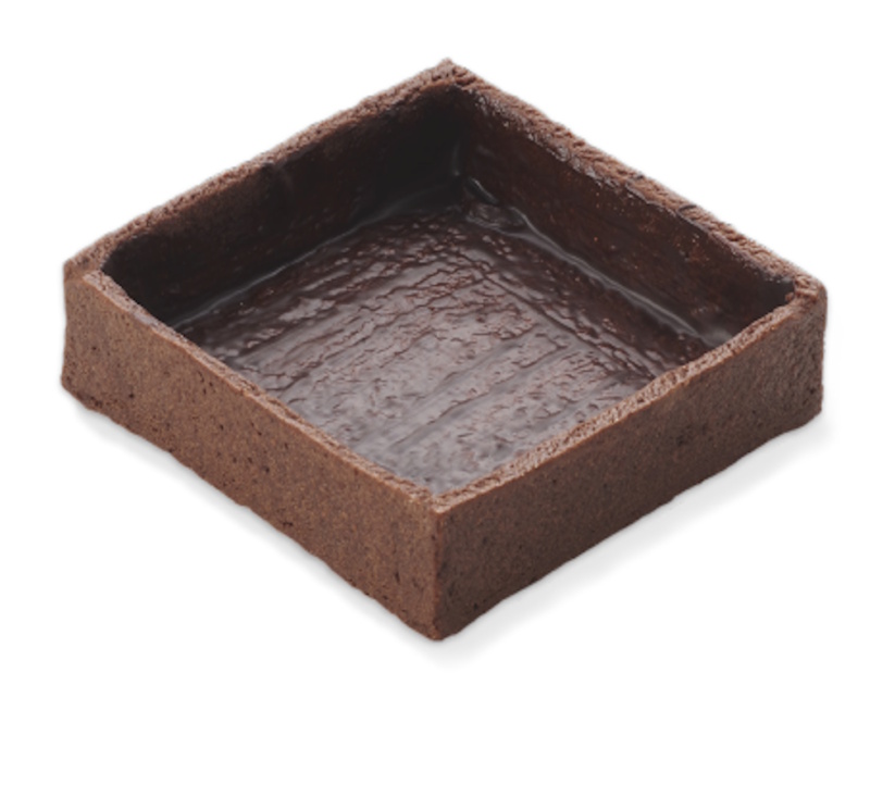 Fertig Gebackene Kakao Tartelette Boden La Rose Noire Quadratisch