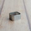 Mini quadratischer Tartelette Ring gelocht aus Edelstahl 3,5 x 2 cm