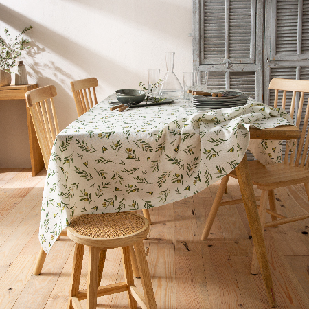 Tischdecke Oliven mit 46% Leinen 160 x 240 cm jetzt online kaufen