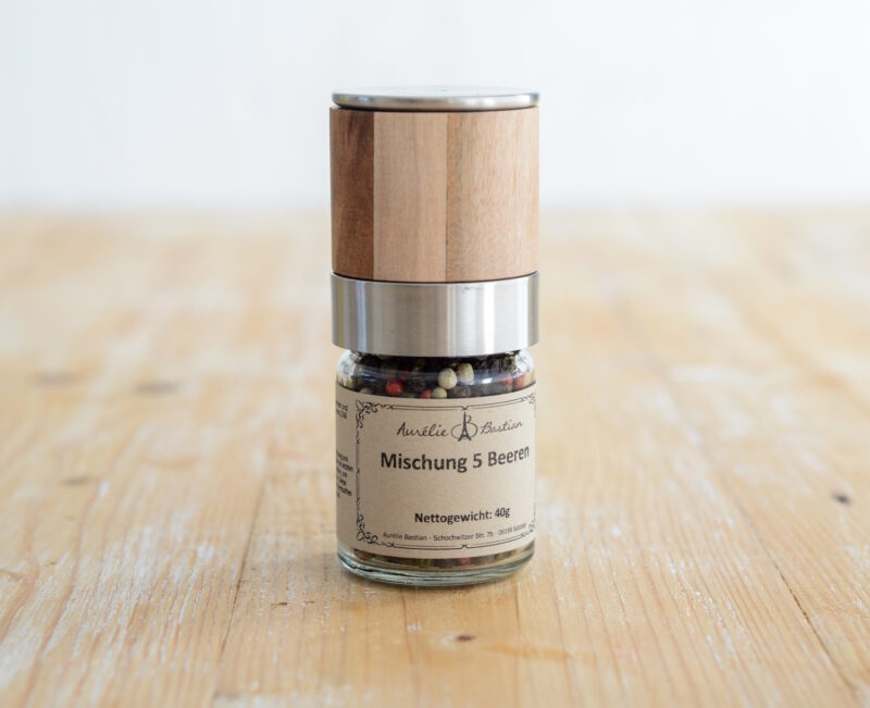 5 Pfeffer Mischung mit Pfeffermühle 40g