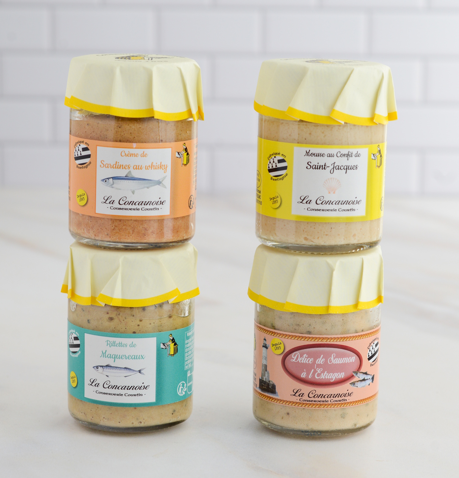 Set Brotaufstriche Aus Der Bretagne Lachs Thunfisch Sardinen Jakobsmuscheln