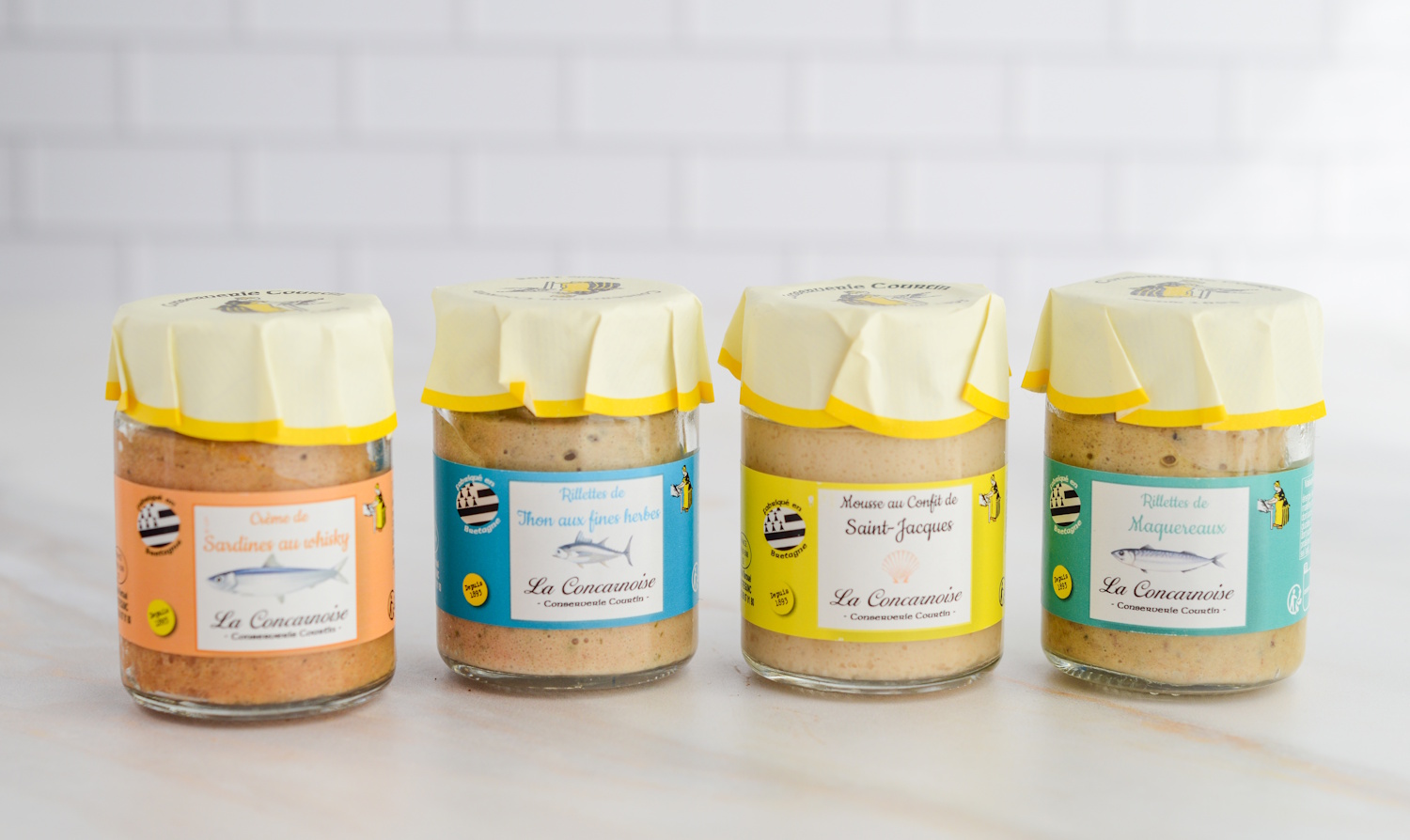 Set Brotaufstriche Aus Der Bretagne Makrele Thunfisch Sardinen Jakobsmuscheln