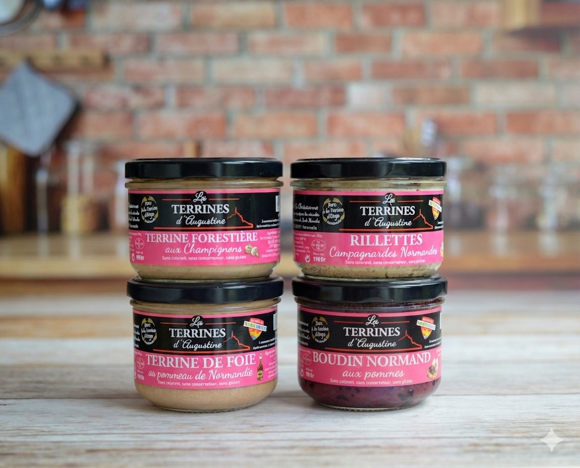 Pasteten Aus Der Normandie Set Rillette Terrine Boudin