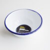 Weiße Schale aus emailliertem Stahl mit blauem Rand 50 cl ø 15,8 cm 2/5