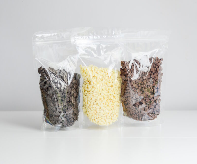 3er Set Tropfen aus weißer- Milch und Zartbitter Schokolade von Valrhona 3 x 250g