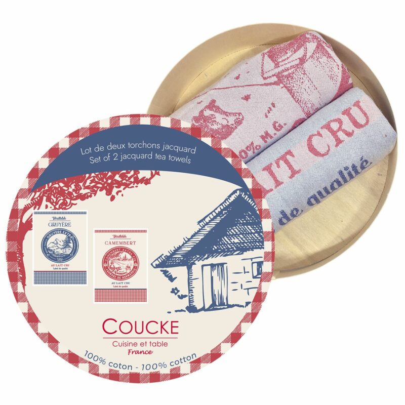 Geschenkbox Camembert mit 2 Geschirrtüchern von Coucke