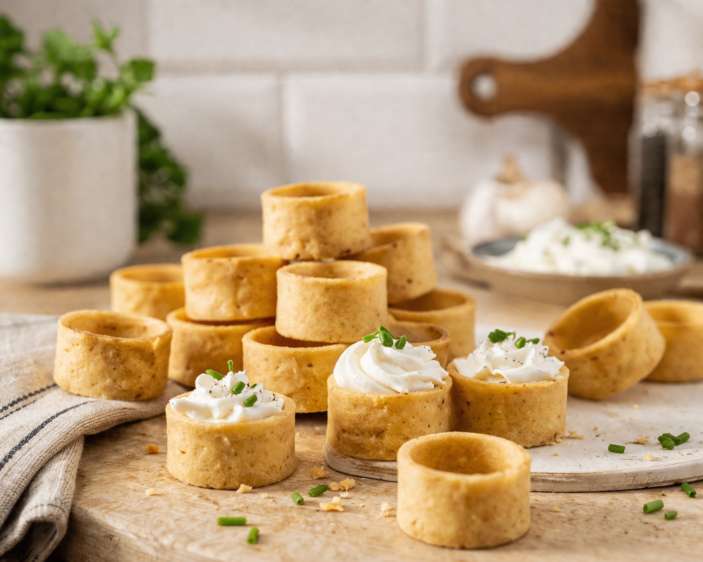 42 handgebackene mini Quiche-Böden