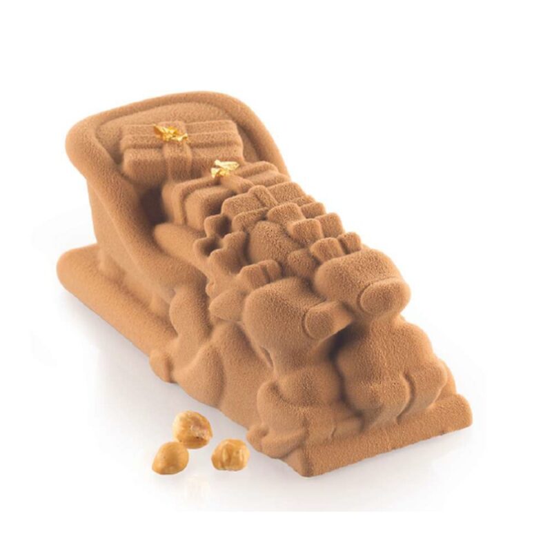 Silikonform Buche De Noel North Pole Weihnachtsschlitten