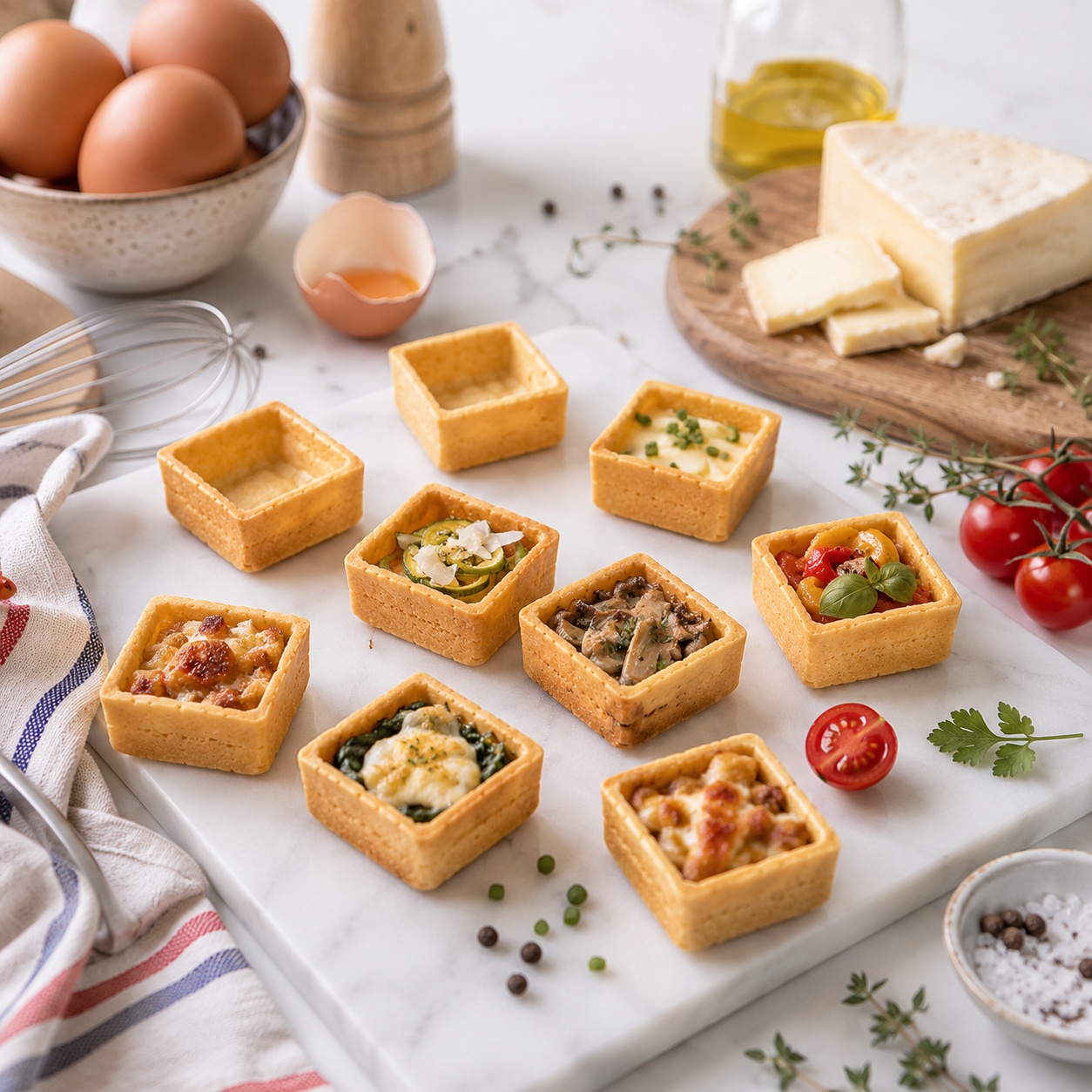 Mini Vegan Quiche Boden Quadratisch Fertig Gebacken
