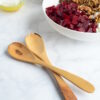 Salatbesteck aus Olivenholz 25cm 2/4