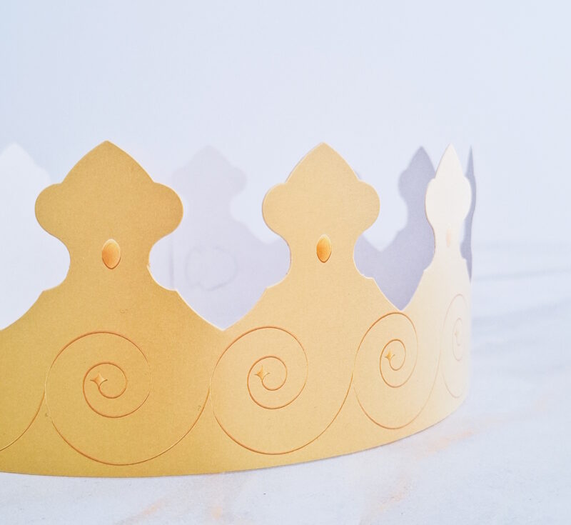 5 Kronen für Galette des Rois - Couronnes de roi - Gelb-Gold 3/5