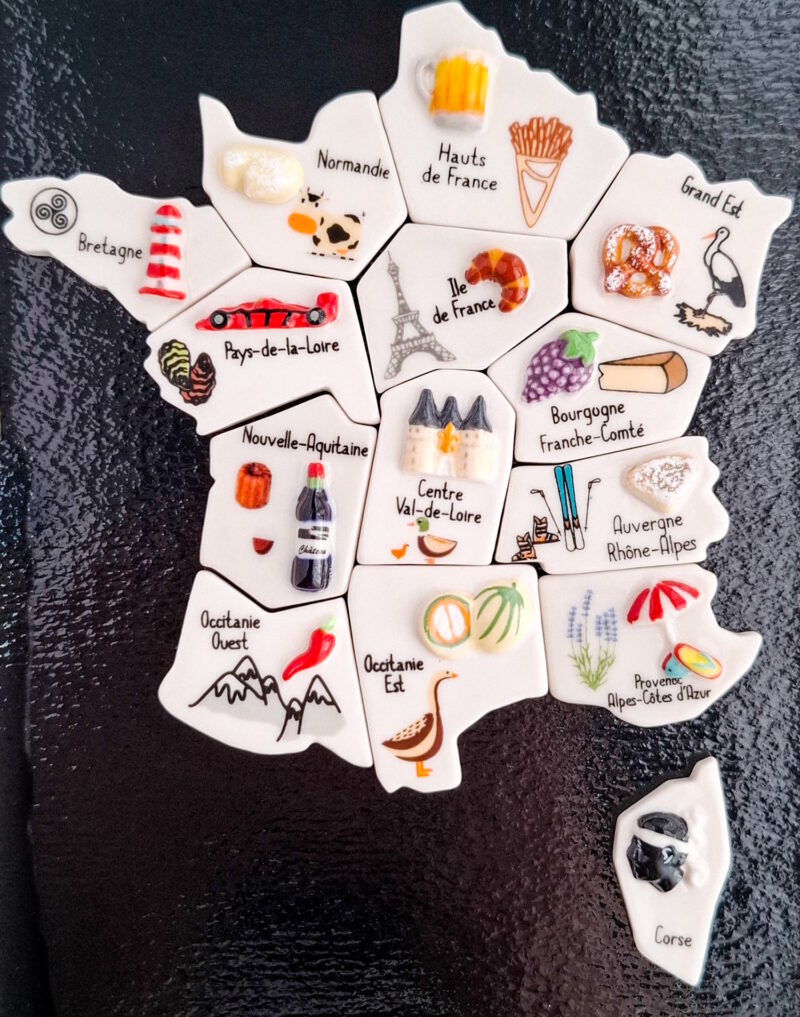 Fève-Set Frankreichkarte – 14 Regionen als Porzellanfiguren für Galette des Rois 2/6