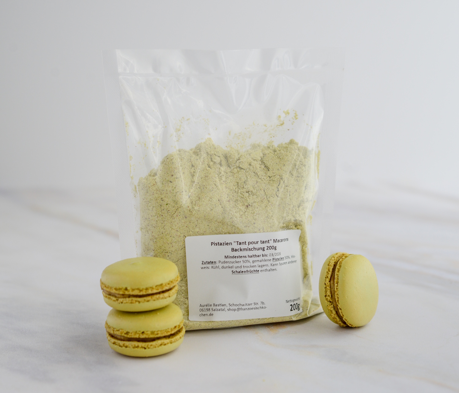 Pistazien Tant pour tant Macarons Backmischung 200g
