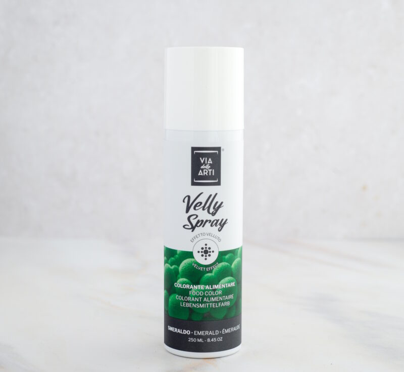 Velvet-Spray Smaragdgrün 250 ml – Kakaobutterspray für samtige Effekte auf Desserts & Torten