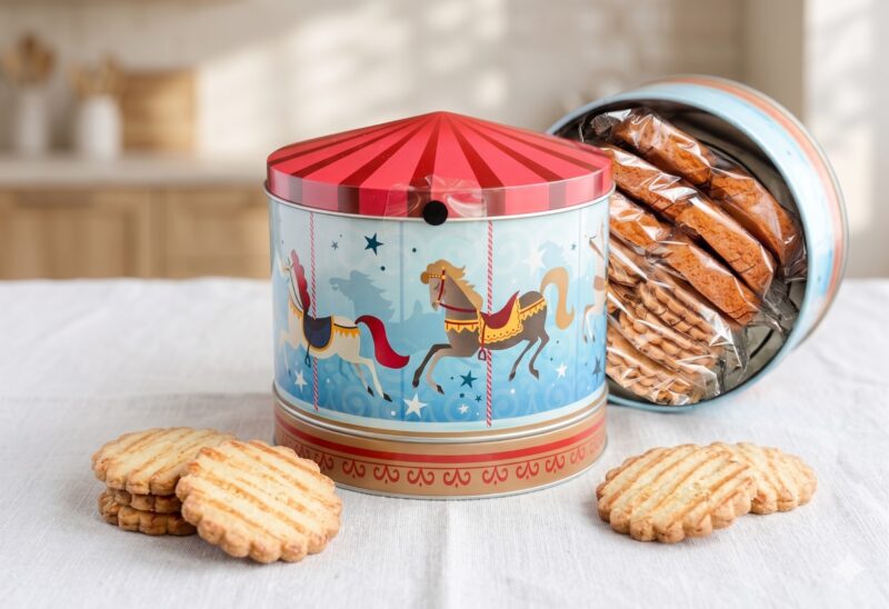 Galettes Palets Bretons Karussell Spieluhrdose Geschenkbox