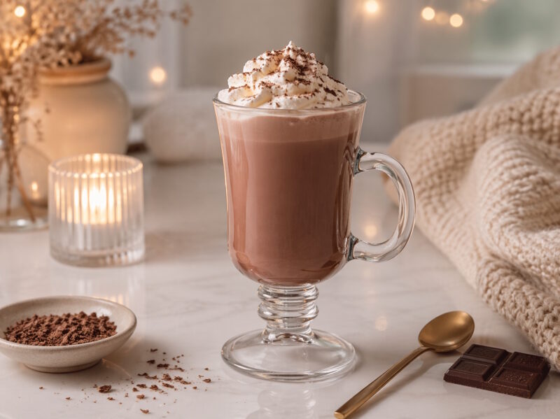 Heisse Schokolade Irish Coffee Glas