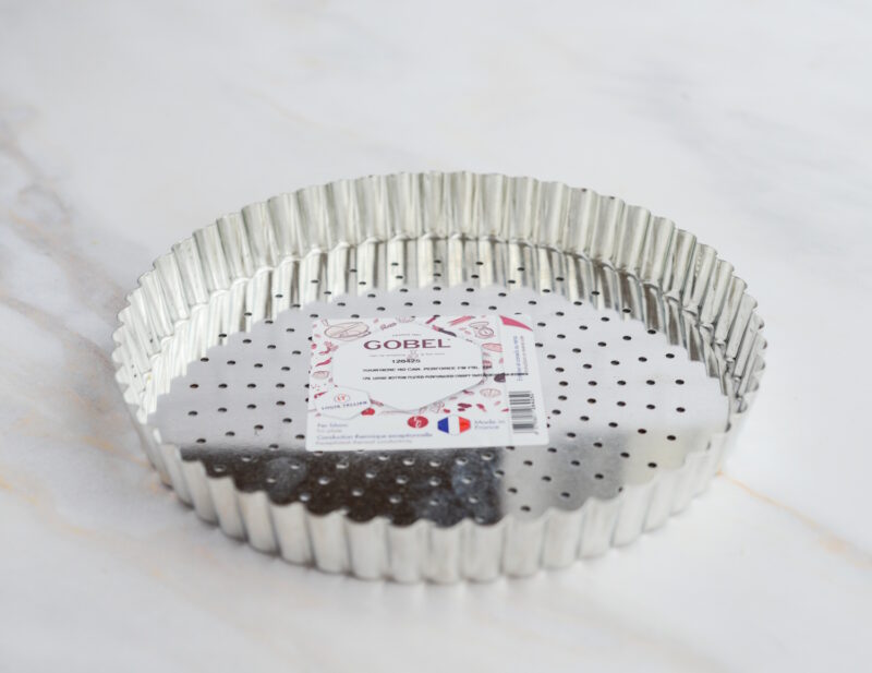 Tarteform / Quicheform mit perforierte Hebeboden aus Weißblech