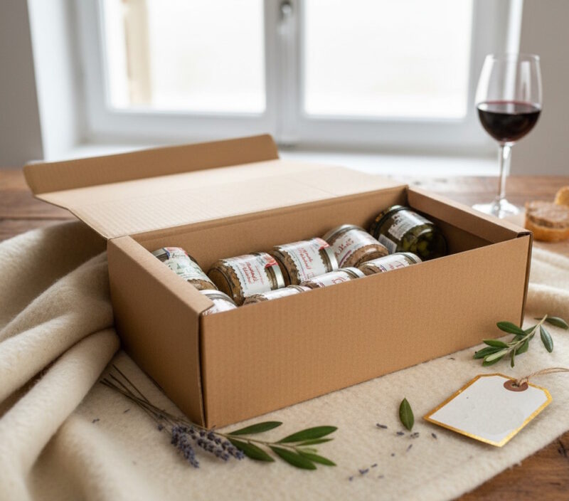 Große Geschenkbox „Provence“ mit Olivenmotiv – stabile Präsentbox zum Selbstbefüllen 2/5