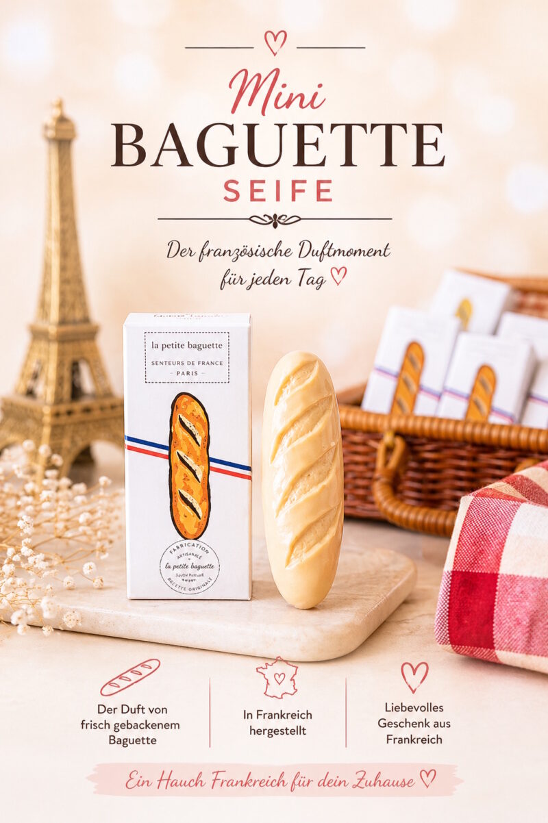 Mini baguette seife geschenk mitbringsel