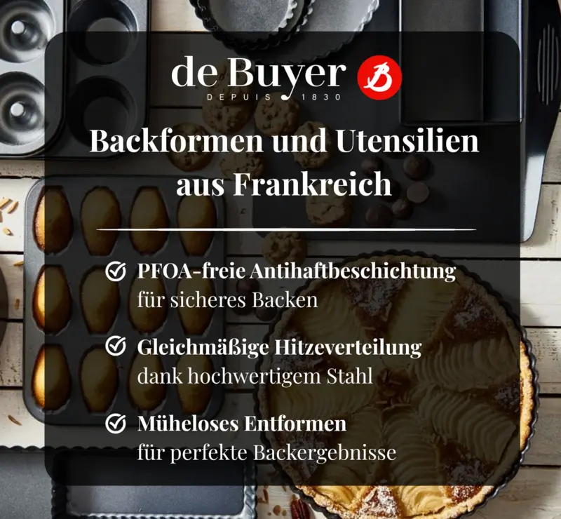 Patisserie Backblech mit Rand aus Aluminium antihaftbeschichtet 40 x 30 cm von De Buyer 2/2