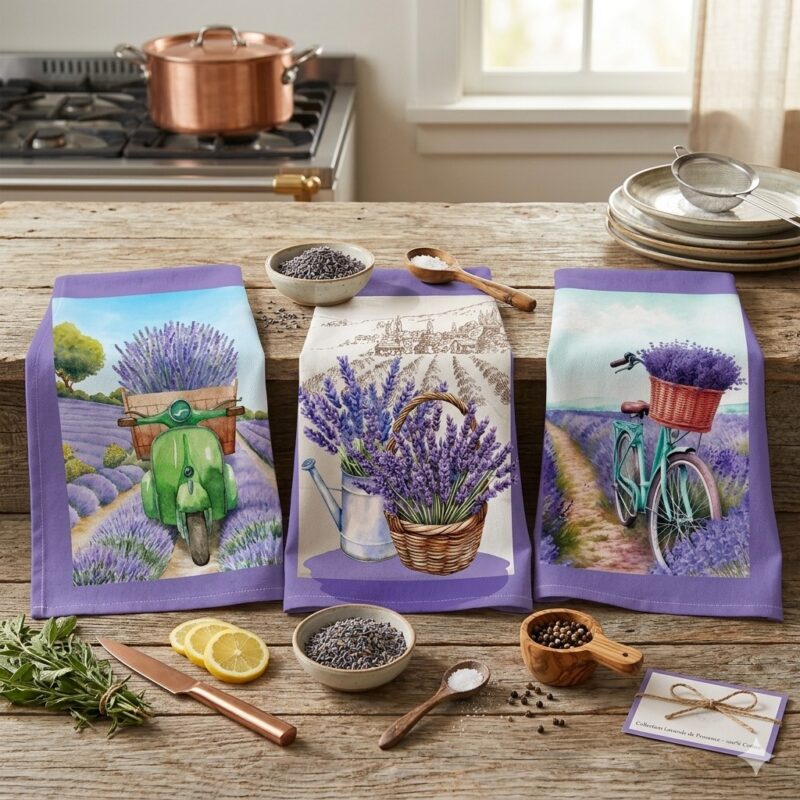 Geschirrtuch Set Lavendel Provence Sisteron Luberon Aus Baumwolle Geschirrtuch Set Lavendel Provence Sisteron Luberon Aus Baumwolle