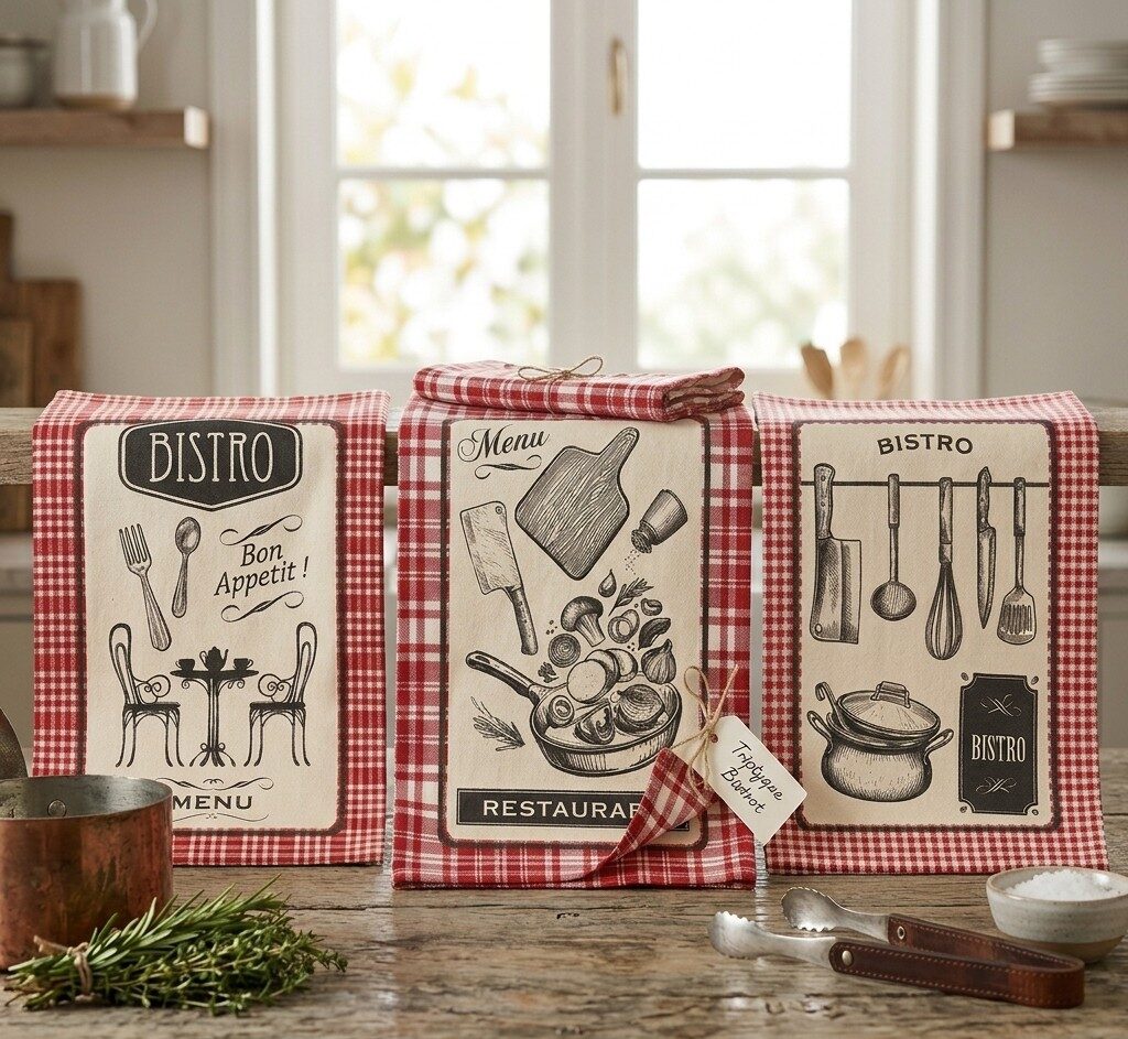 Geschirrtuecher Set Bistro Aus Baumwolle