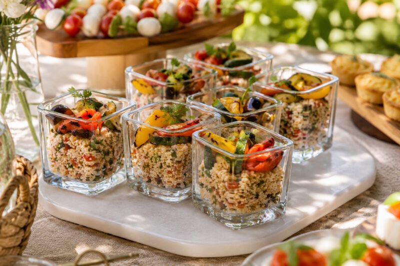 Mini verrine glas vorspeise buffet quadratisch