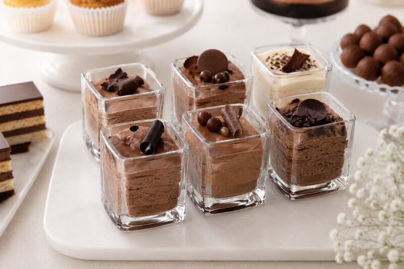 Quadratische verrine aus glas 10cl