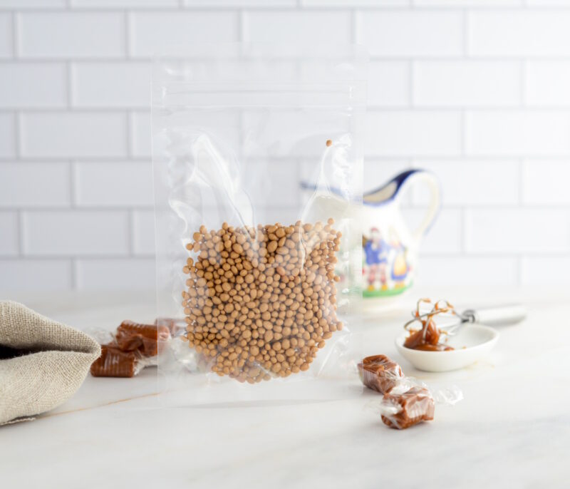 Salz karamell crispies topping backen pralinen eis