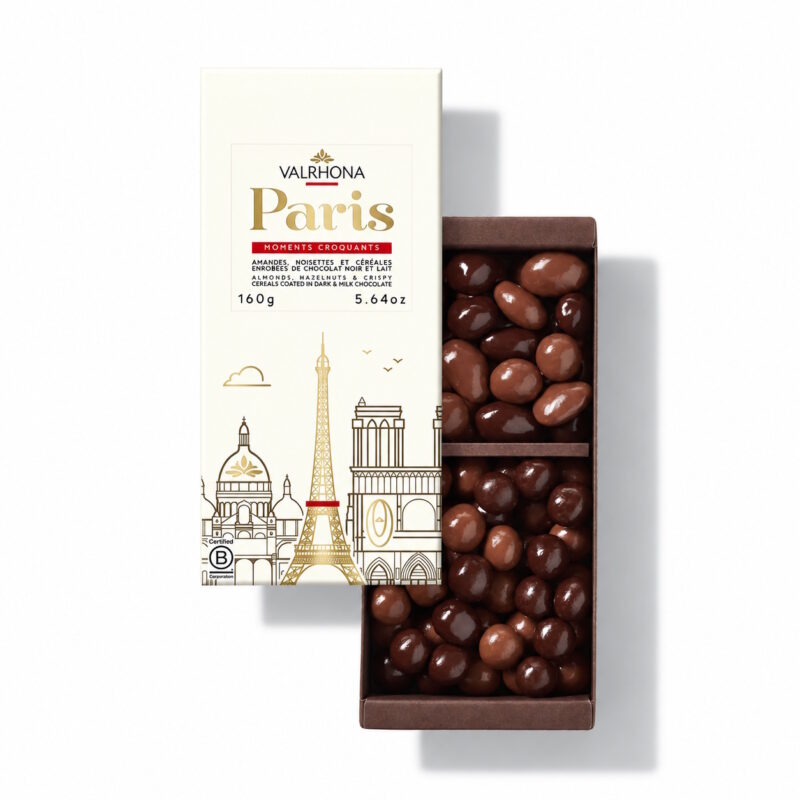 Paris Schokoladen Geschenkbox Nuessen Knusperperlen