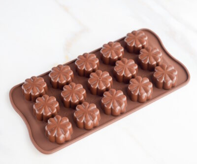 Silikonform Kleeblatt für Pralinen und Marzipan