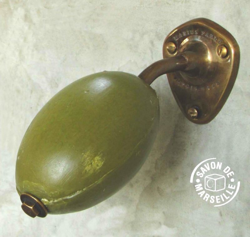 Drehseife inkl. Wandhalterung aus Messing - Savon de Marseille - 290g