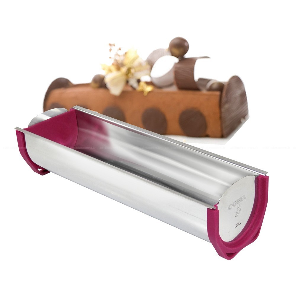 Buche de Noel Backform aus Edelstahl 30 cm