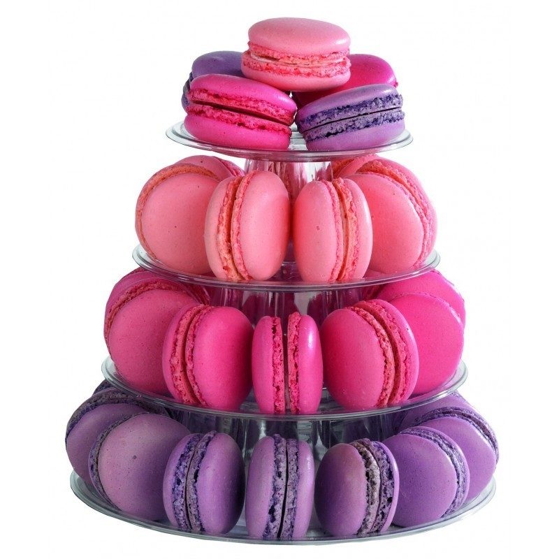 Mini Macarons Pyramide mit Transportschale – durchsichtig - online kaufen