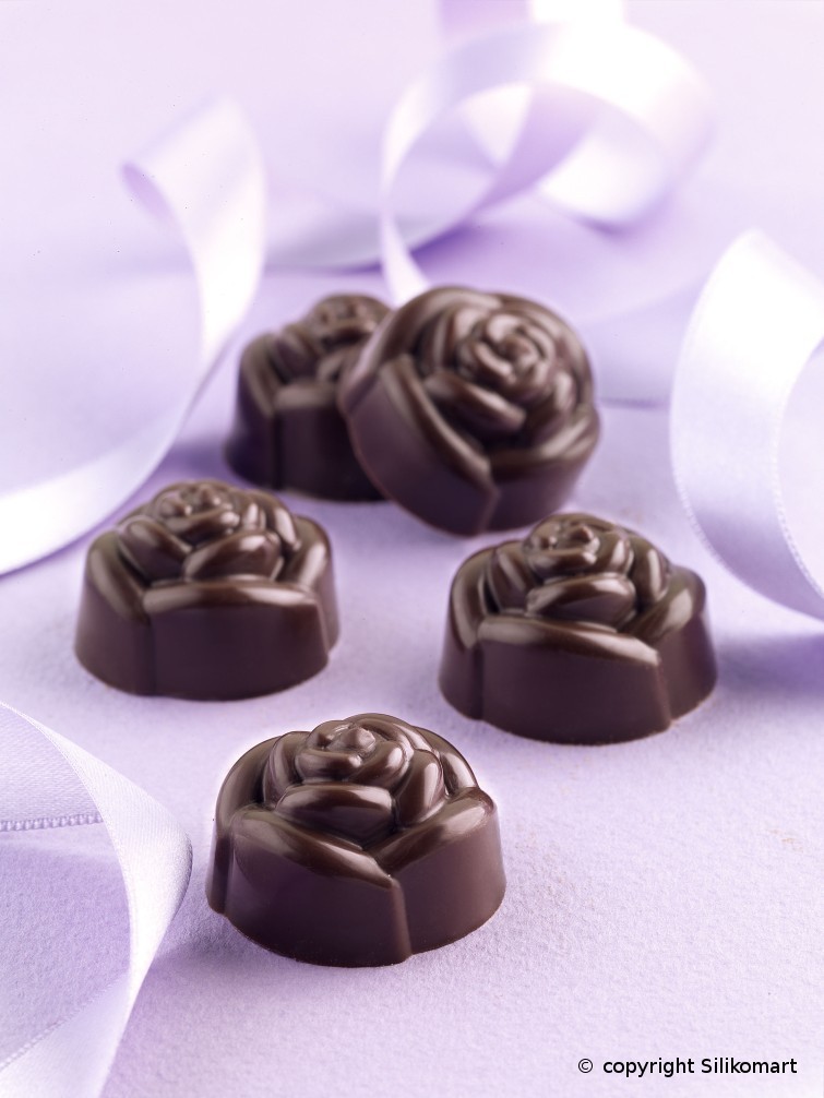 Silikon Rose & Schokoladenförmchen Pralinen 